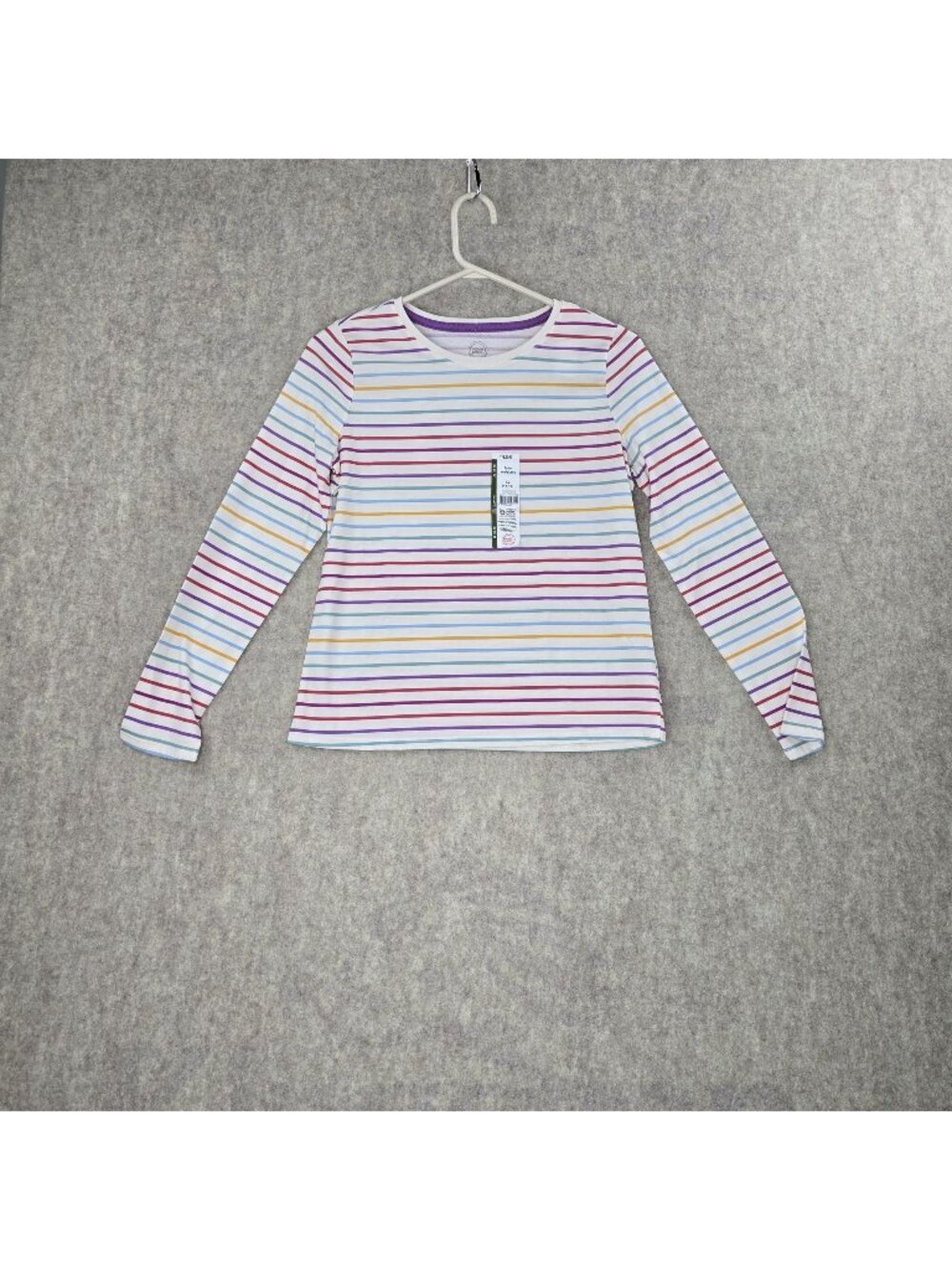 Girls Wonder Nation Long Sleeve Striped Top XL 14-16 Multicolor